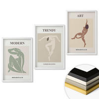 WANDBILDER 3er-Set - 40x60 cm Weißer Rahmen - Stilvolle Charaktere im Minimalismus - Weiß, Kunststoff (40/60cm) - ArtPrintCave
