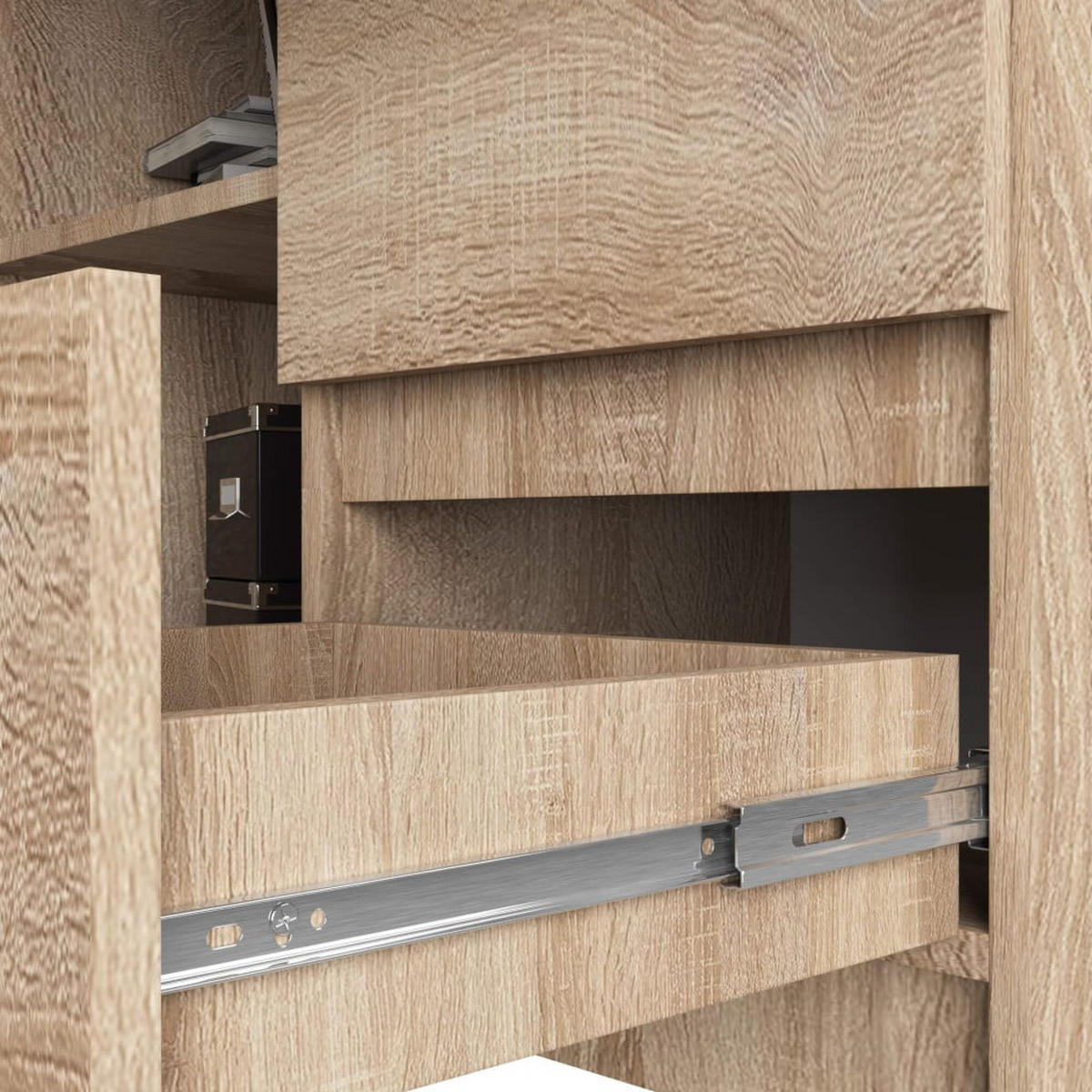 SCHREIBTISCH Eiche Sonoma 77/124/85 - Sonoma Eiche, Holzwerkstoff (85/124/77cm) - RAUMHIRSCH FURNITURE