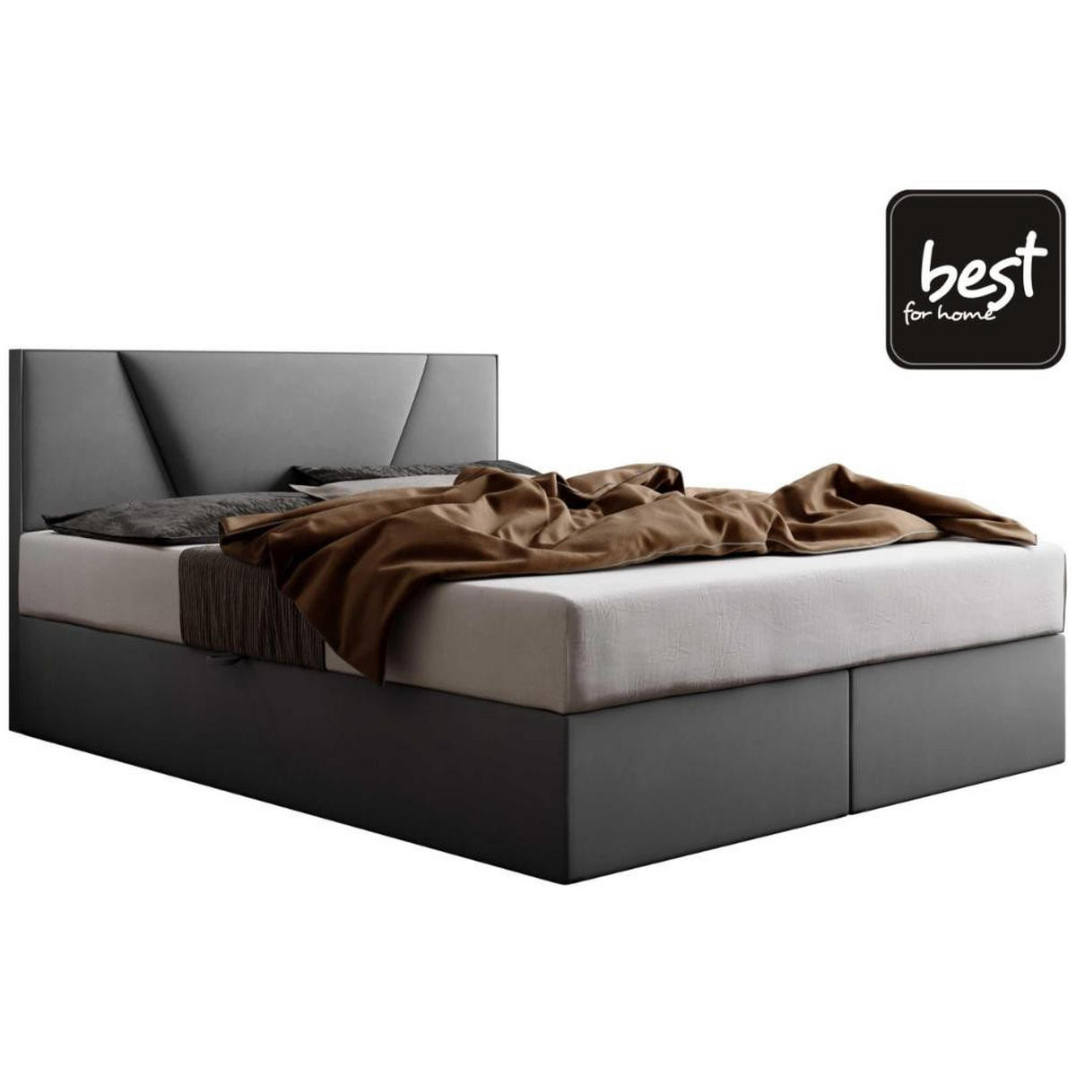 BOXBETT Jubilee Bonellfederkern inkl. Topper - Hellgrau, Holz/Holzwerkstoff (140/200cm) - Best For Home