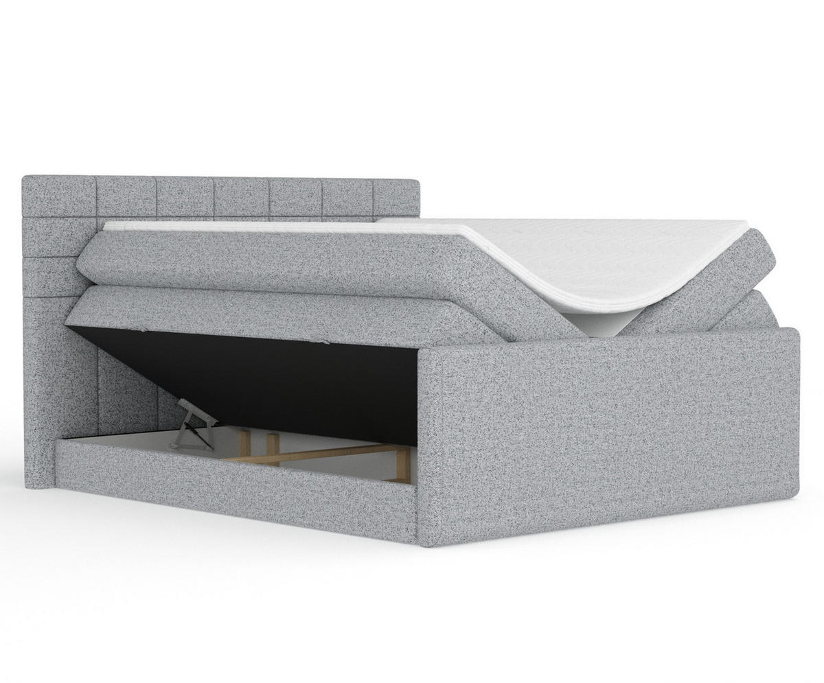 BOXSPRINGBETT Ava Grau 160/200 cm - Schwarz/Grau, Holz/Holzwerkstoff (160/200cm) - Maison de Reve