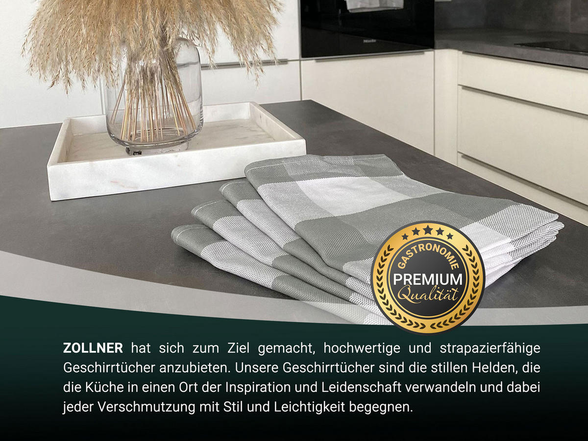 GESCHIRRTÜCHER, 5er-Set, 50x70 cm, 100% Baumwolle, Grau - Grau, Textil (50/70cm) - Zollner