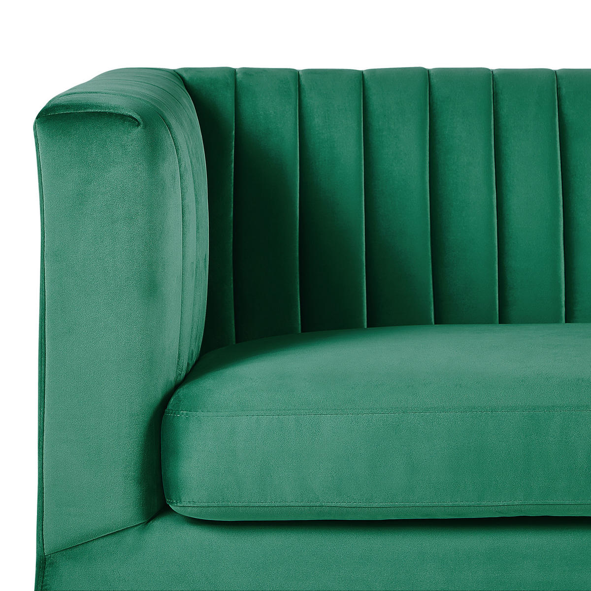 3-SITZER-SOFA Samtstoff Grün Arvika - Grün, Textil (204/75/78cm) - Beliani