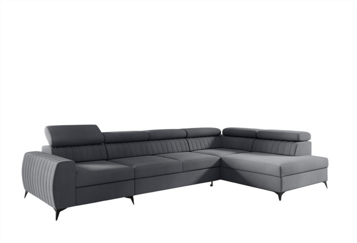 ECKSOFA Toronto Xl - Grau, Holzwerkstoff/Textil (340/200cm) - Fun Möbel
