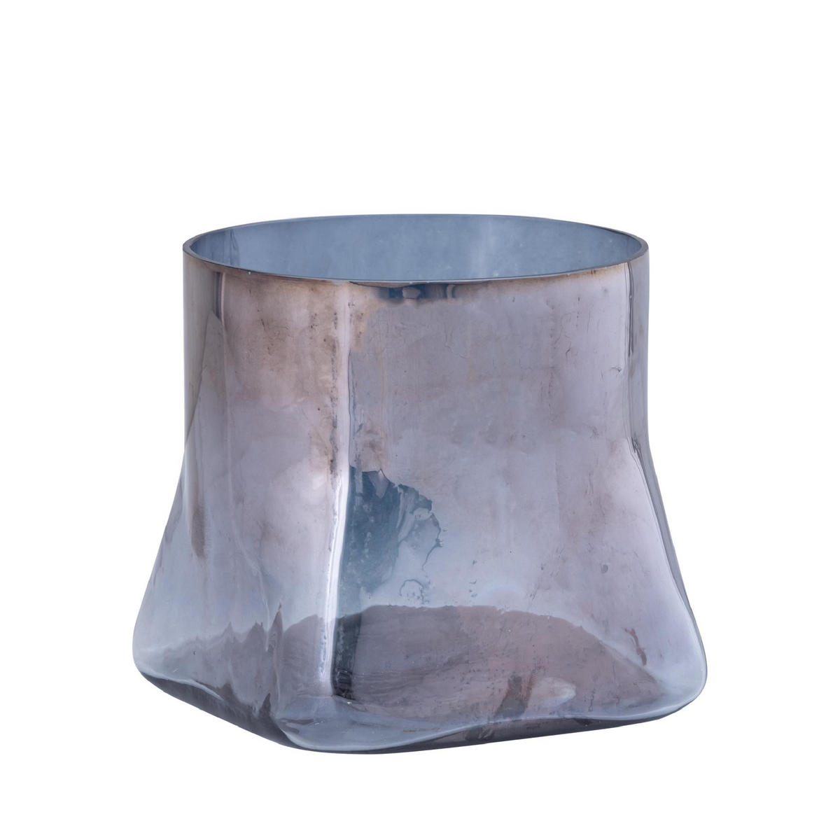 WINDLICHT Deklin Grau 15/15/15cm - Grau, Glas (15/15/15cm) - PTMD Collection