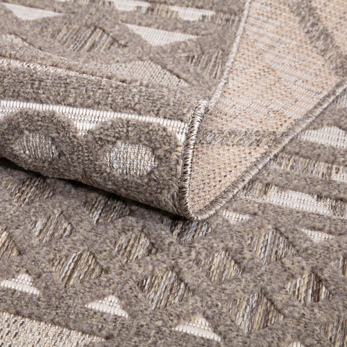 OUTDOOR-TEPPICH Santorini 435 Braun 200 cm Rund - Braun, Textil (200/200cm) - carpet city