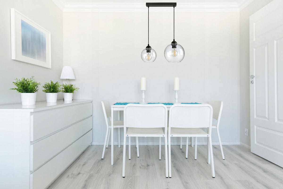 PENDELLEUCHTE HAGEN - Transparent/Schwarz, Glas/Metall (18/30/80cm) - kiki design