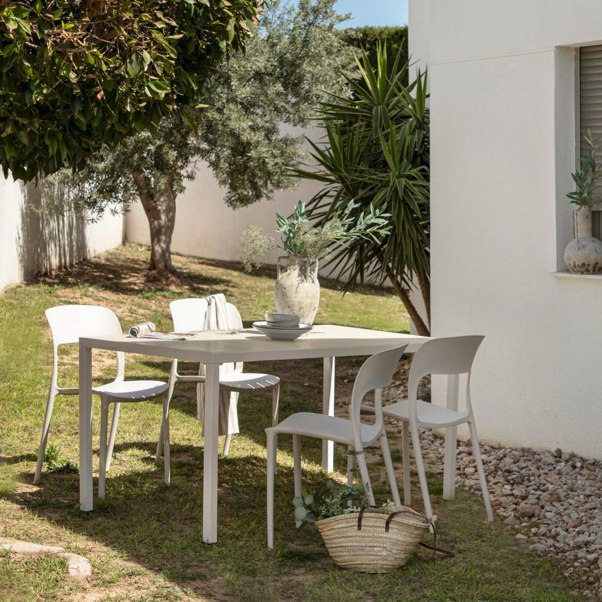 STUHL FÜR DRAUSSEN Klint Beige 46 cm x 83 cm - Beige, Kunststoff (46/83/58cm)