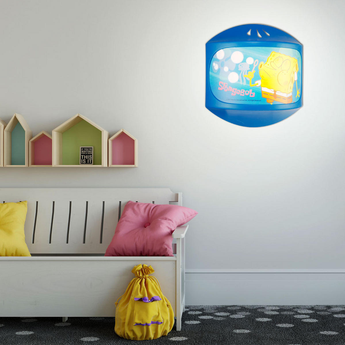 KINDERWANDLEUCHTE Kunststoff Blau - Blau, Kunststoff (23/23.5/23cm)