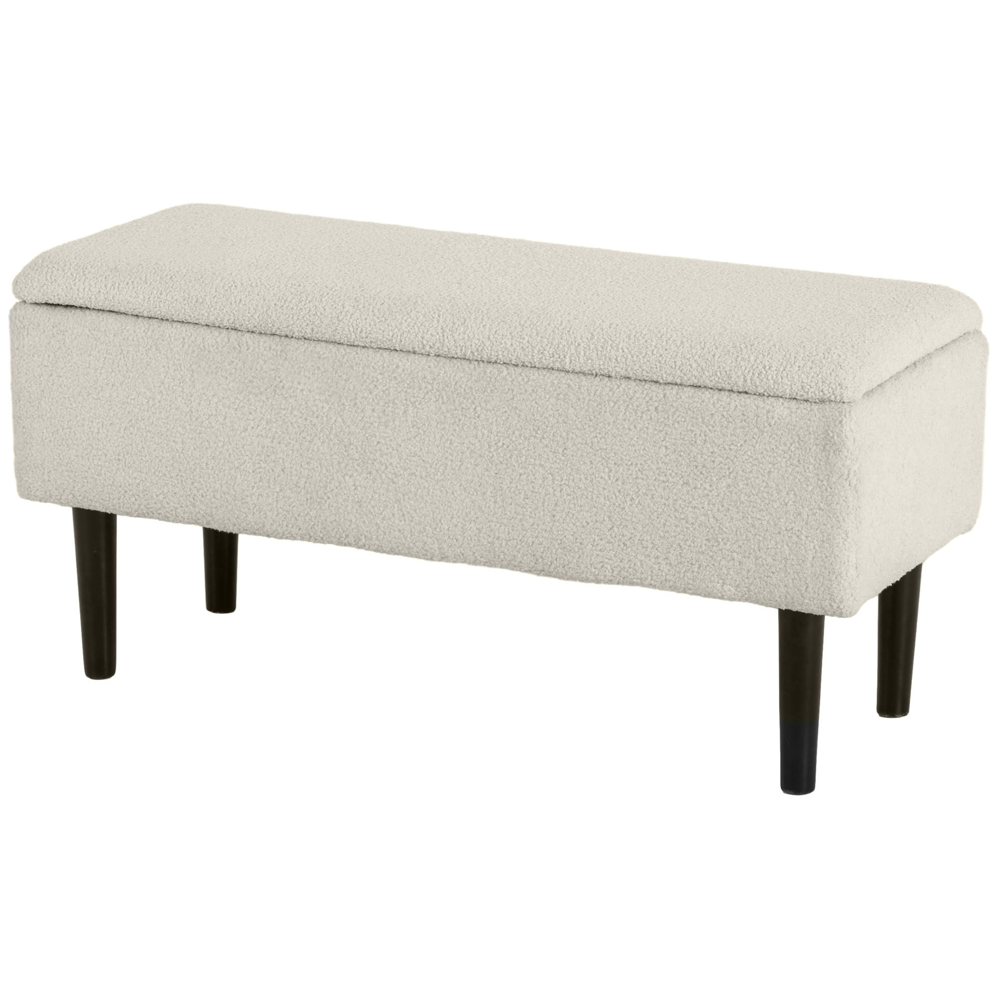 SITZBANK, Bettbank, Polsterbank - Creme, Kunststoff (38/45/95cm) - HOMCOM