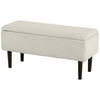 SITZBANK, Bettbank, Polsterbank - Creme, Kunststoff (38/45/95cm) - HOMCOM