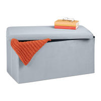 SITZBANK - Grau, Holzwerkstoff/Textil (77/38/39cm) - Relaxdays