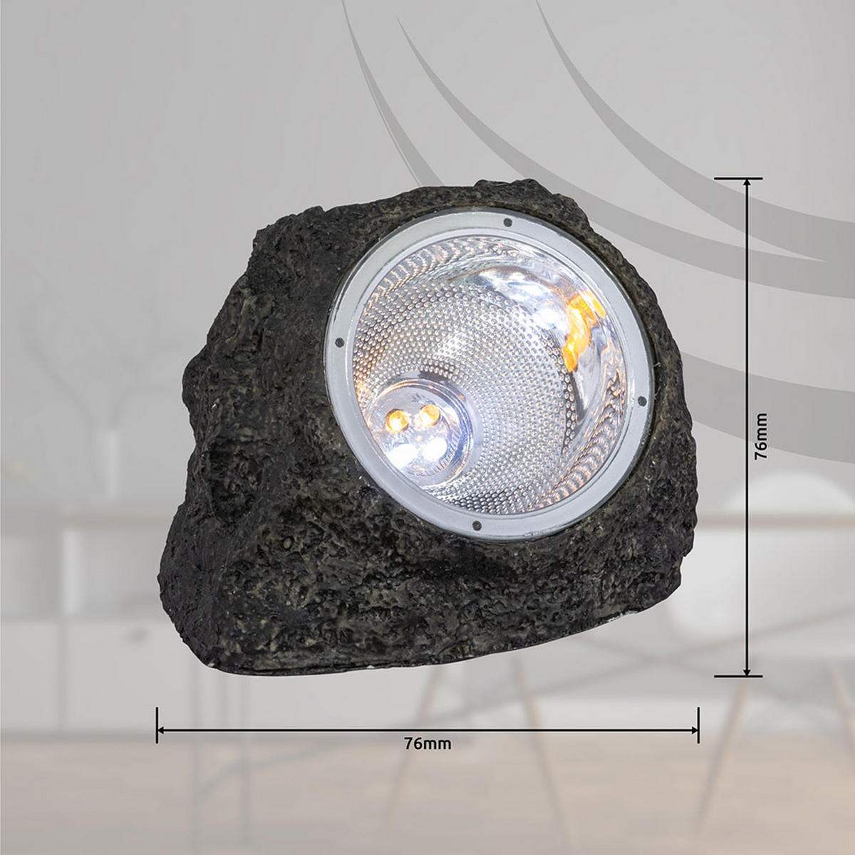 LED AUSSENLEUCHTE Steinoptik Grau 6er Set - Grau, Kunststoff (16.5/12.3/10.5cm) - Globo Lighting