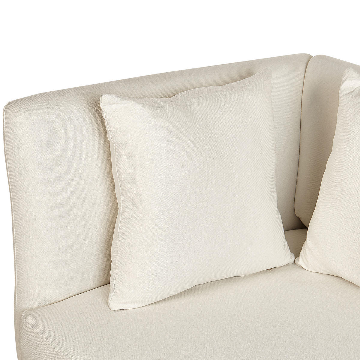 CHAISELONGUE cremeweiß rechtsseitig Riom - Schwarz/Weiß, Textil (156/75/77cm) - Beliani