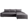 ECKSCHLAFSOFA Costa L Grau rechts - Schwarz/Grau, Kunststoff/Textil (290/169cm) - Beautysofa