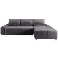 ECKSCHLAFSOFA Costa L Grau rechts - Schwarz/Grau, Kunststoff/Textil (290/169cm) - Beautysofa