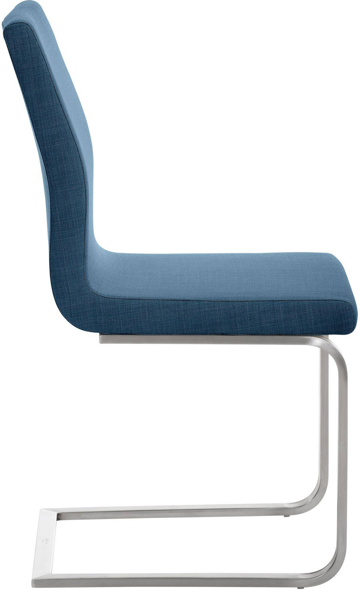 SCHWINGSTUHL Stoff Blau - Blau/Edelstahlfarben, Textil/Metall (40/90/50cm) - CLP