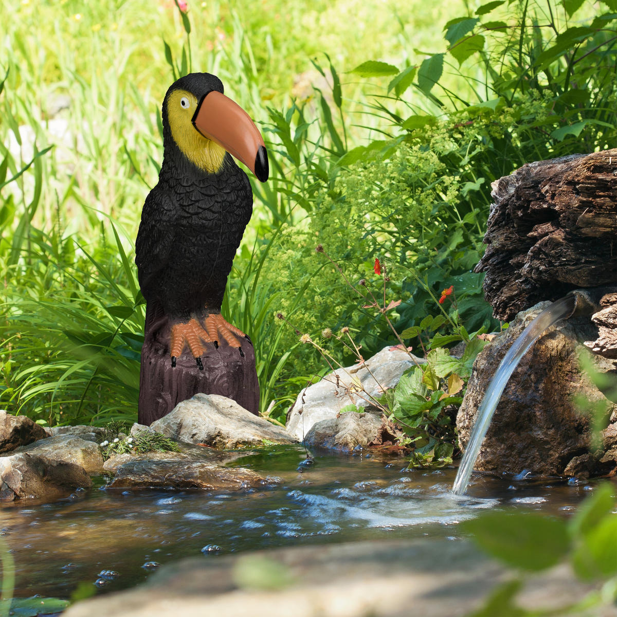 VOGEL-GARTENFIGUR - Multicolor, Kunststoff (10/35/19cm) - Relaxdays