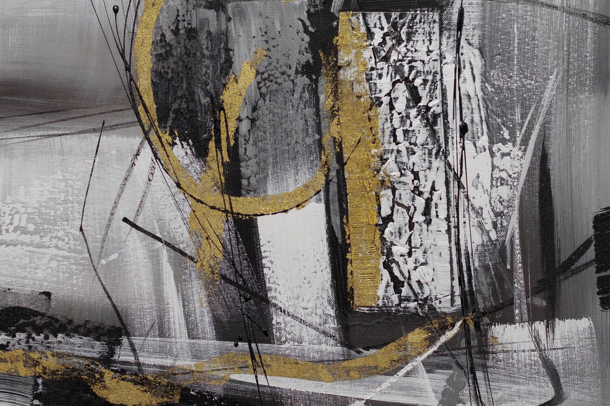 ACRYLBILD HANDGEMALT 60/60 cm - Grau, Holz/Textil (60/60cm) - KUNSTLOFT