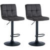 BARHOCKER 2er Set Samt schwarz - Schwarz, Textil/Metall (46/94/47cm) - CLP