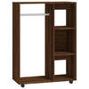 KLEIDERSCHRANK mit 4 Rollen, 3 Fächern 80/40/110 cm aus Holzwerkstoff Braun Eichen-Optik Dekor - Dunkelbraun, Holz (80/110/40cm) - vidaXL