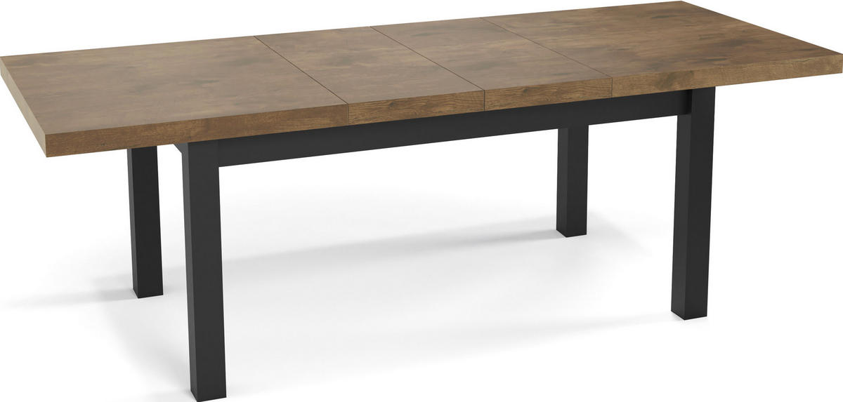 ESSTISCH Gemini rechteckig ausziehbar, Lefkas Eiche 170-250/90/78 cm - Alteiche/Schwarz, Holz/Holzwerkstoff (90/250/78cm) - WFL GROUP
