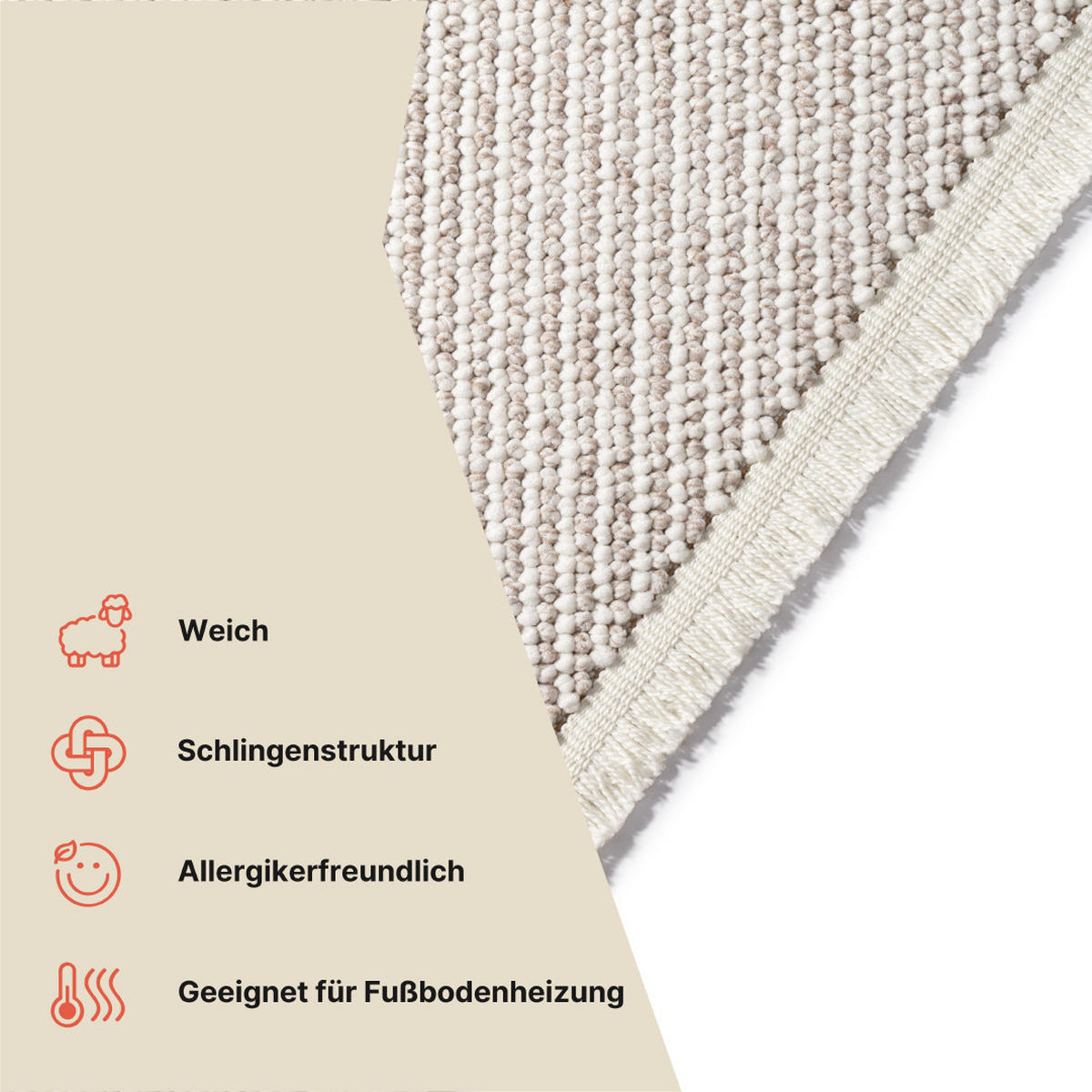 TEPPICH AGRA Weiß 140/190 cm - Weiß, Textil (140/190cm) - Tapiso