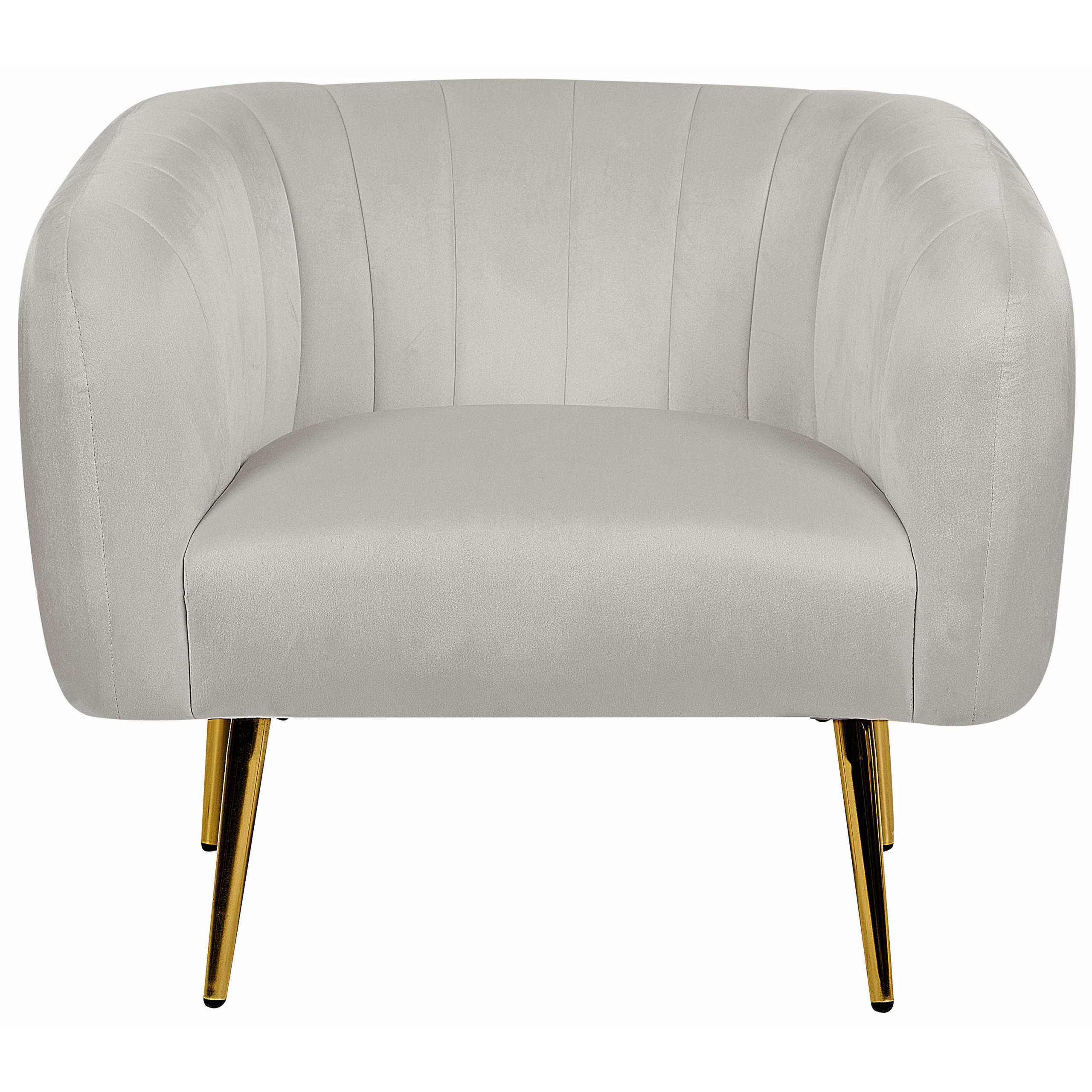 SESSEL Samtstoff Grau Laconia - Grau, Textil/Metall (85/72/62cm) - Beliani