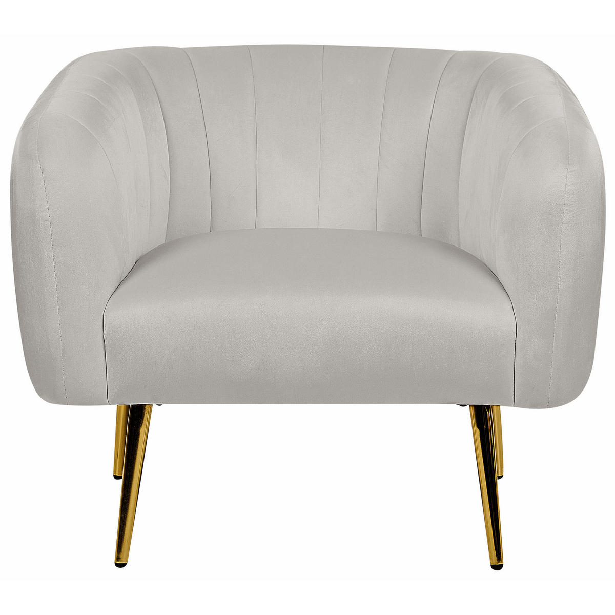 SESSEL Samtstoff Grau Laconia - Grau, Textil/Metall (85/72/62cm) - Beliani