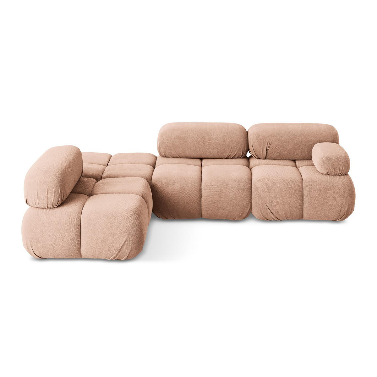 ECKSOFA Links Chenille Stoff Pink - Pink/Koralle, Kunststoff/Textil (190/285cm) - LaMiaSofa