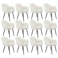 SESSELSTUHL-SET, 12 Stück - Lia - Samtvelour Creme - Creme/Schwarz, Textil/Metall (56/80/62cm) - Möbel Stellbrink