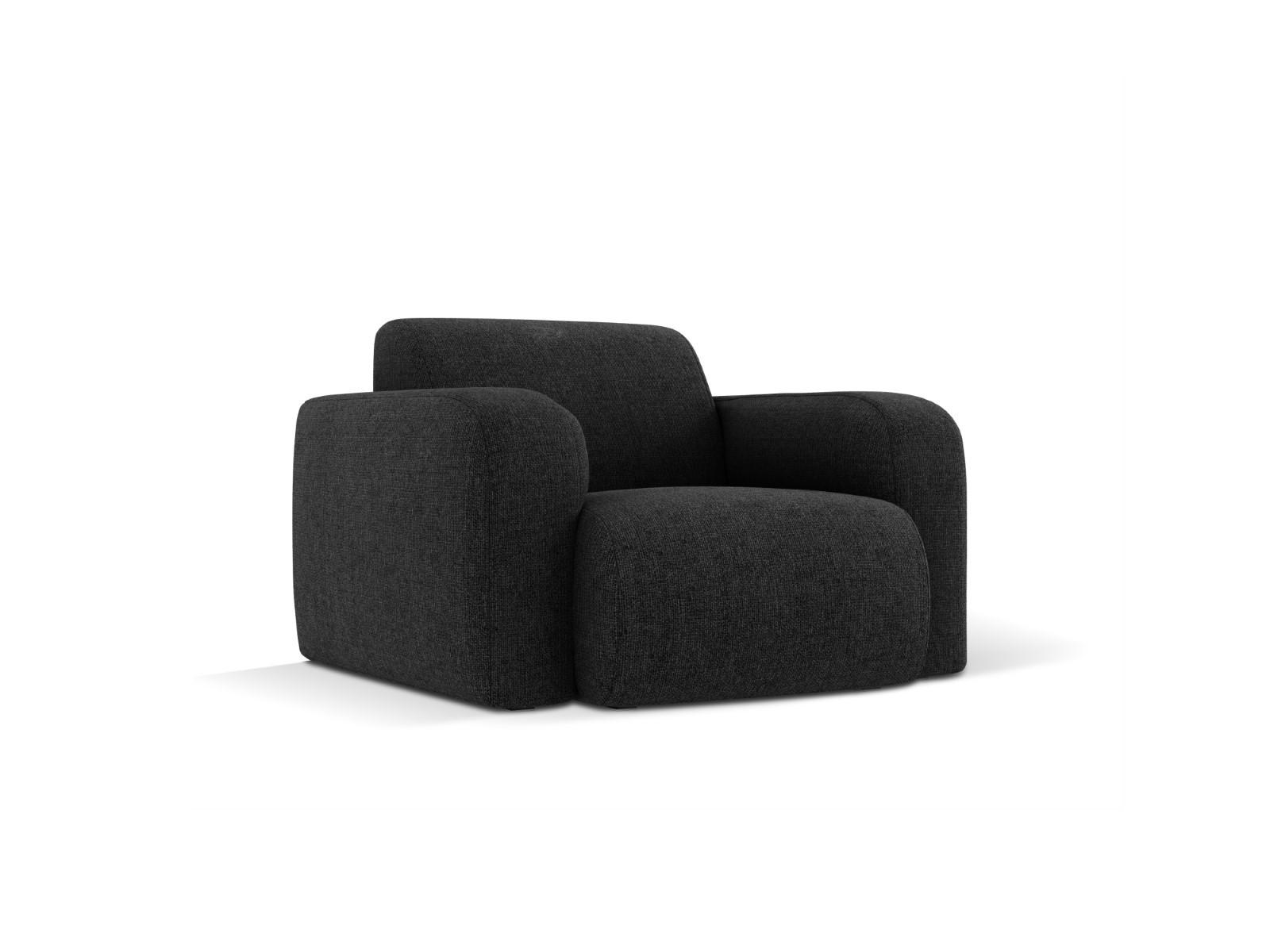 SESSEL Molino aus Chenille-Stoff schwarz - Schwarz, Textil (95/72/105cm) - Micadoni