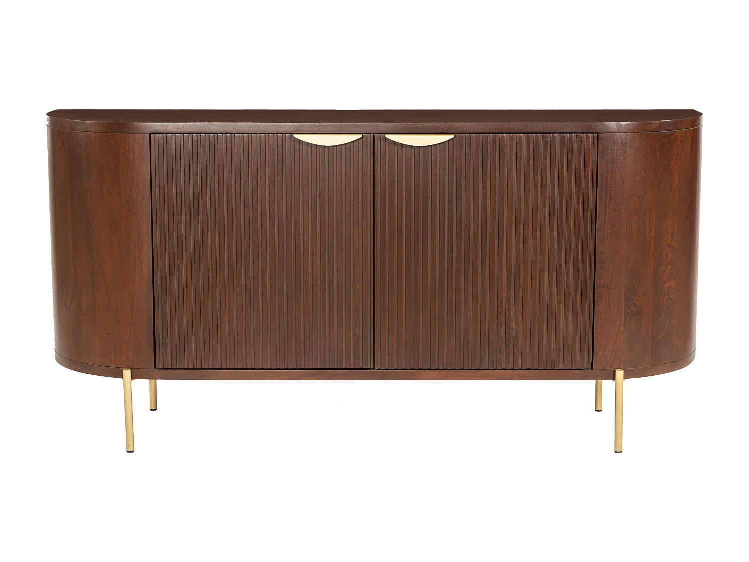 SIDEBOARD - 165 cm x 40 cm - holz - naturfarben dunkel, goldfarben Nevili - Goldfarben/Naturfarben, Holz (165/80/40cm) - Vente-Unique