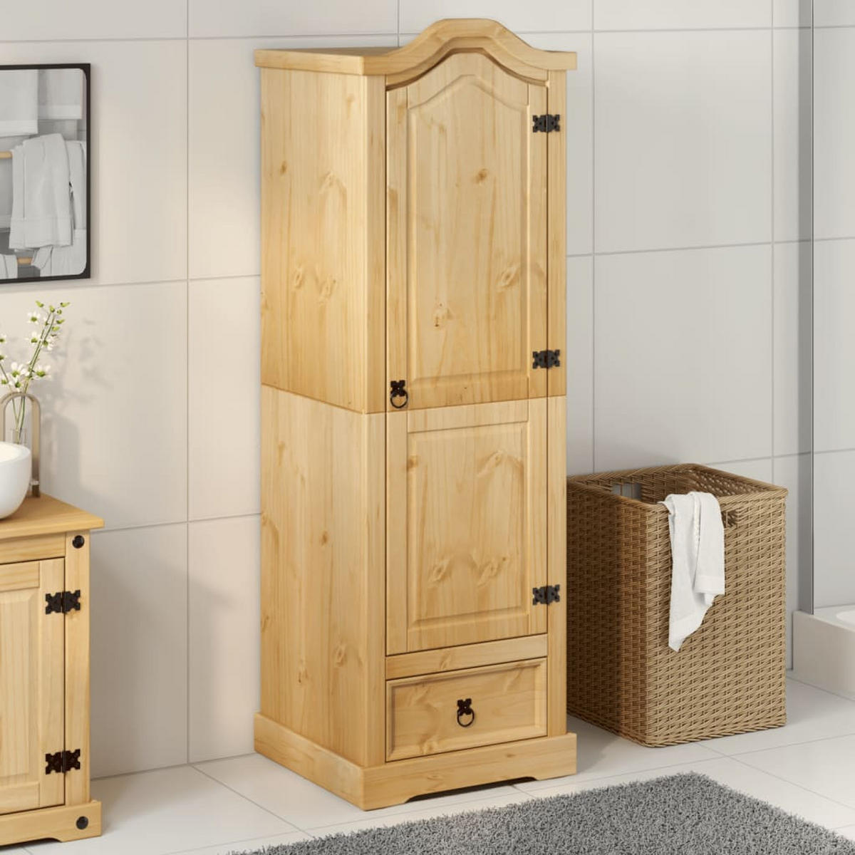 DREHTÜRENSCHRANK Epstein 55/52/170 cm - Braun, Holzwerkstoff (55/170/52cm) - Nettlife