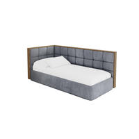 EINZELLBETT Jugendbett mit Bettkasten, Rechts - SOVY 100x200 Grau - Blaugrau, Holzwerkstoff/Textil (100/200cm) - ALTDECOR