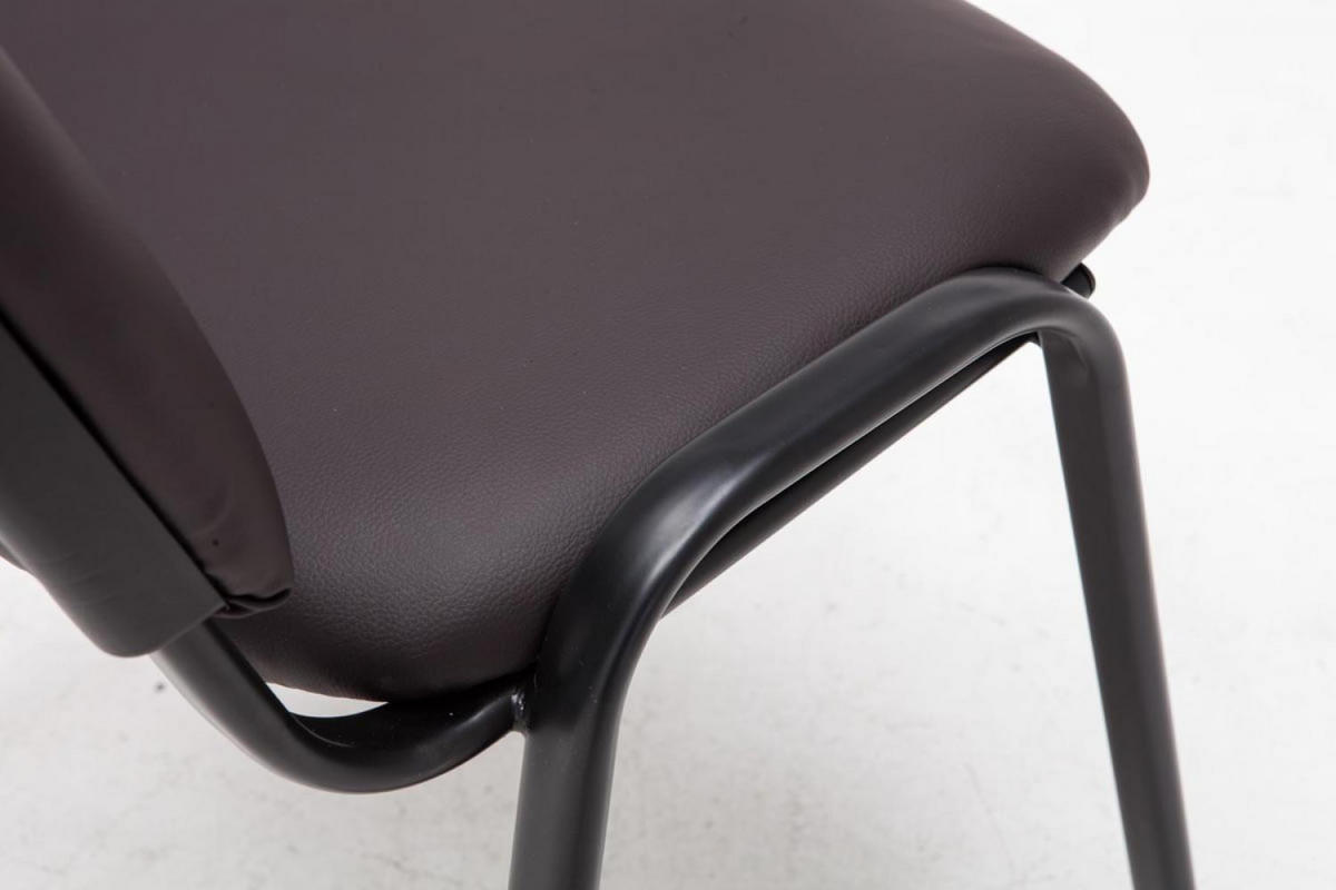 BESUCHERSTUHL Lederlook braun - Schwarz/Braun, Textil/Metall (53/83/53cm) - CLP