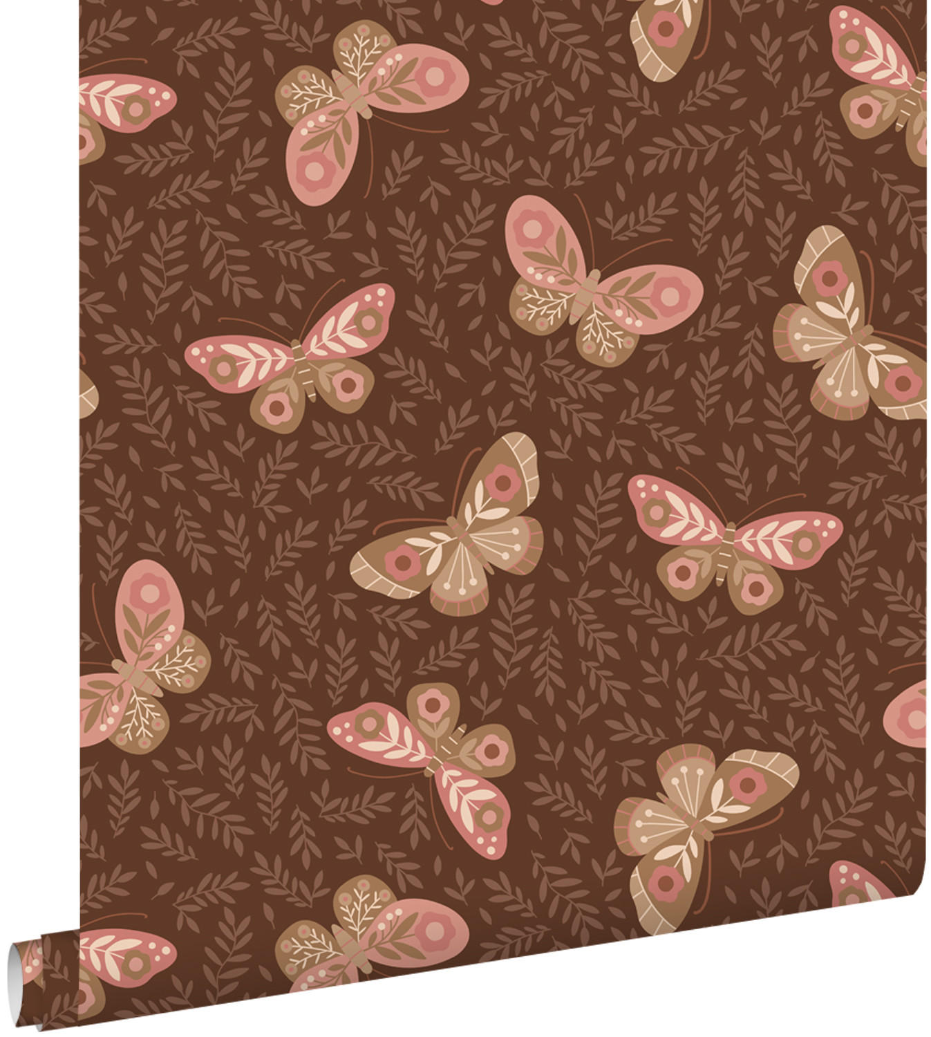 TAPETE Schmetterlinge 50 x 900 cm - Braun, Papier (50/0.1cm) - ESTAhome