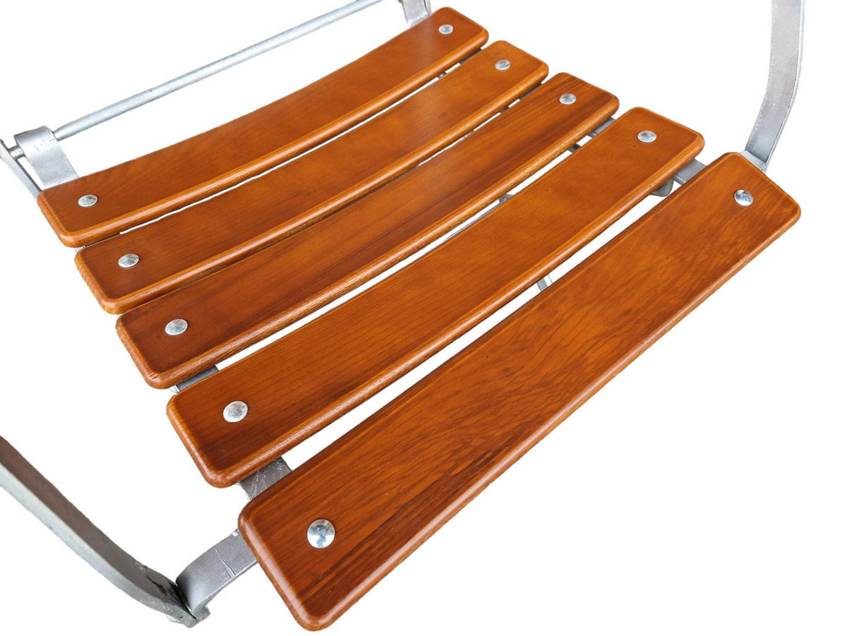 BIERGARTENSTUHL BERGWIESE Mit Armlehne 1-Sitzer 89x42x42cm Eschenholz Silber/Braun - Braun, Holz (42/89/42cm) - CHEFGASTRO