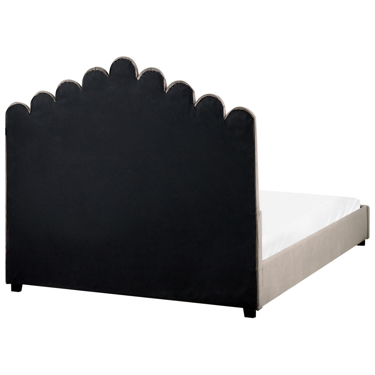 BETT mit Lattenrost 140/200 cm Taupe Vincennes - Taupe/Schwarz, Textil (140/200cm) - Beliani