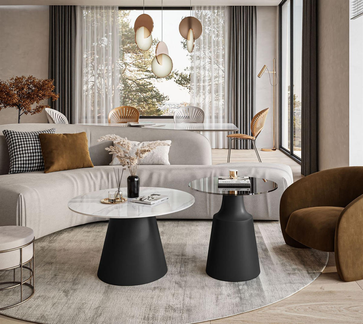 COUCHTISCH 2-in-1 CHANTELLE in Grau - Grau, Glas (70/70/40cm) - Lookway