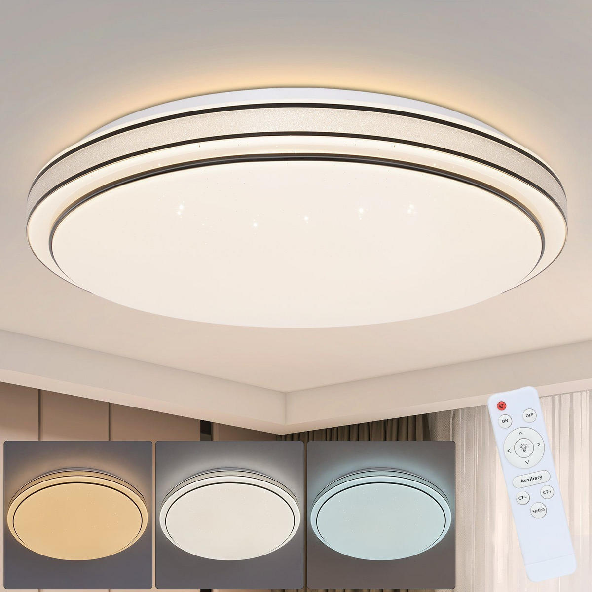 LED-DECKENLEUCHTE Benjamin 27/27/6 cm - Schwarz, Kunststoff (27/27/6cm) - Nettlife