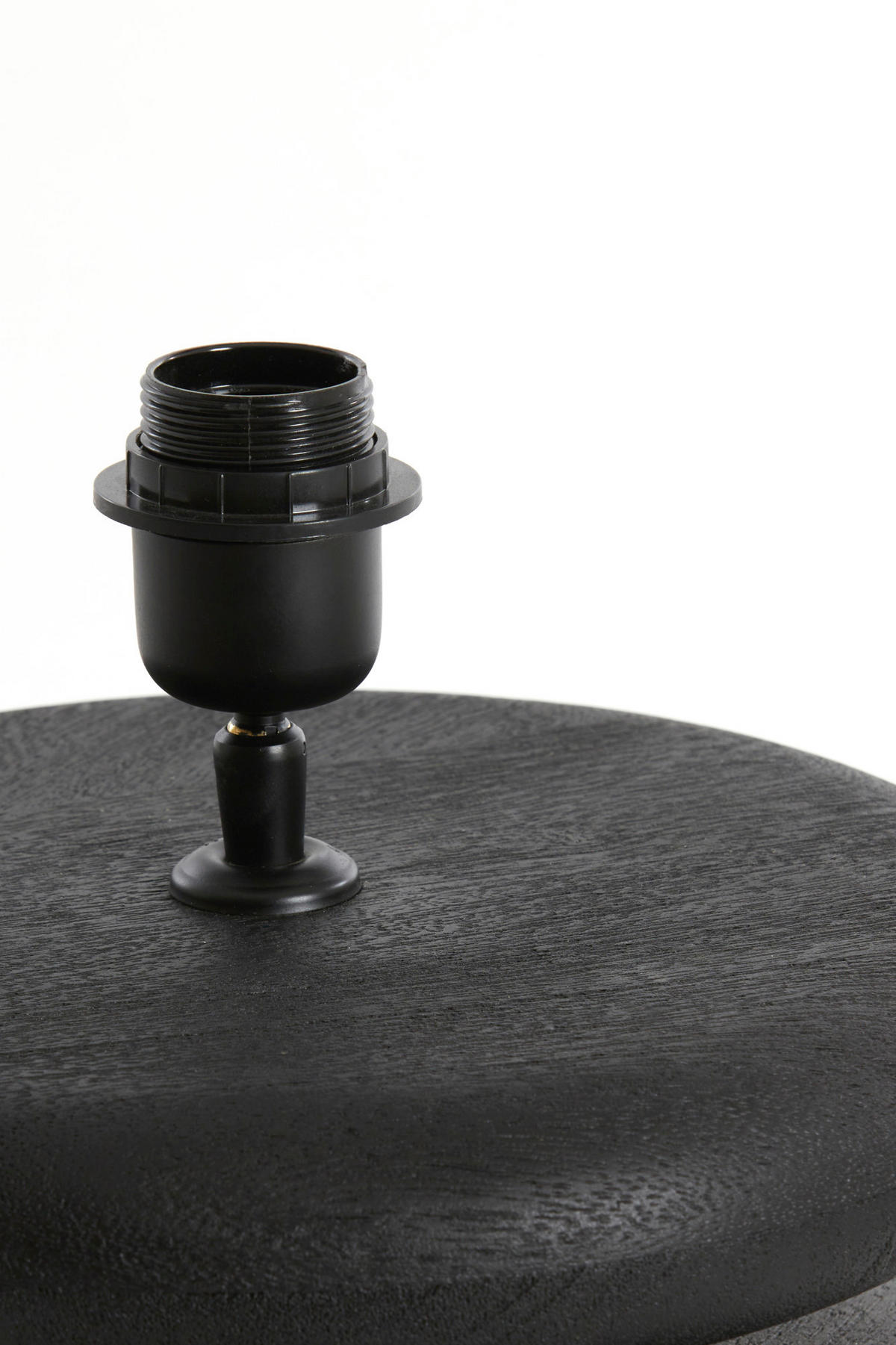 LAMPENFUSS Eboli Schwarz Ø25/9 cm - Schwarz, Holz (25/25/9cm) - Light & Living