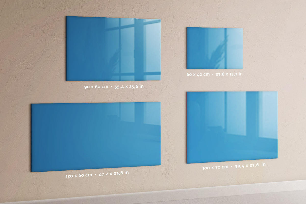 MAGNETTAFEL 100x70 Blau schwarzer Marker - Blau, Glas (100/0.4/70cm) - TULUP