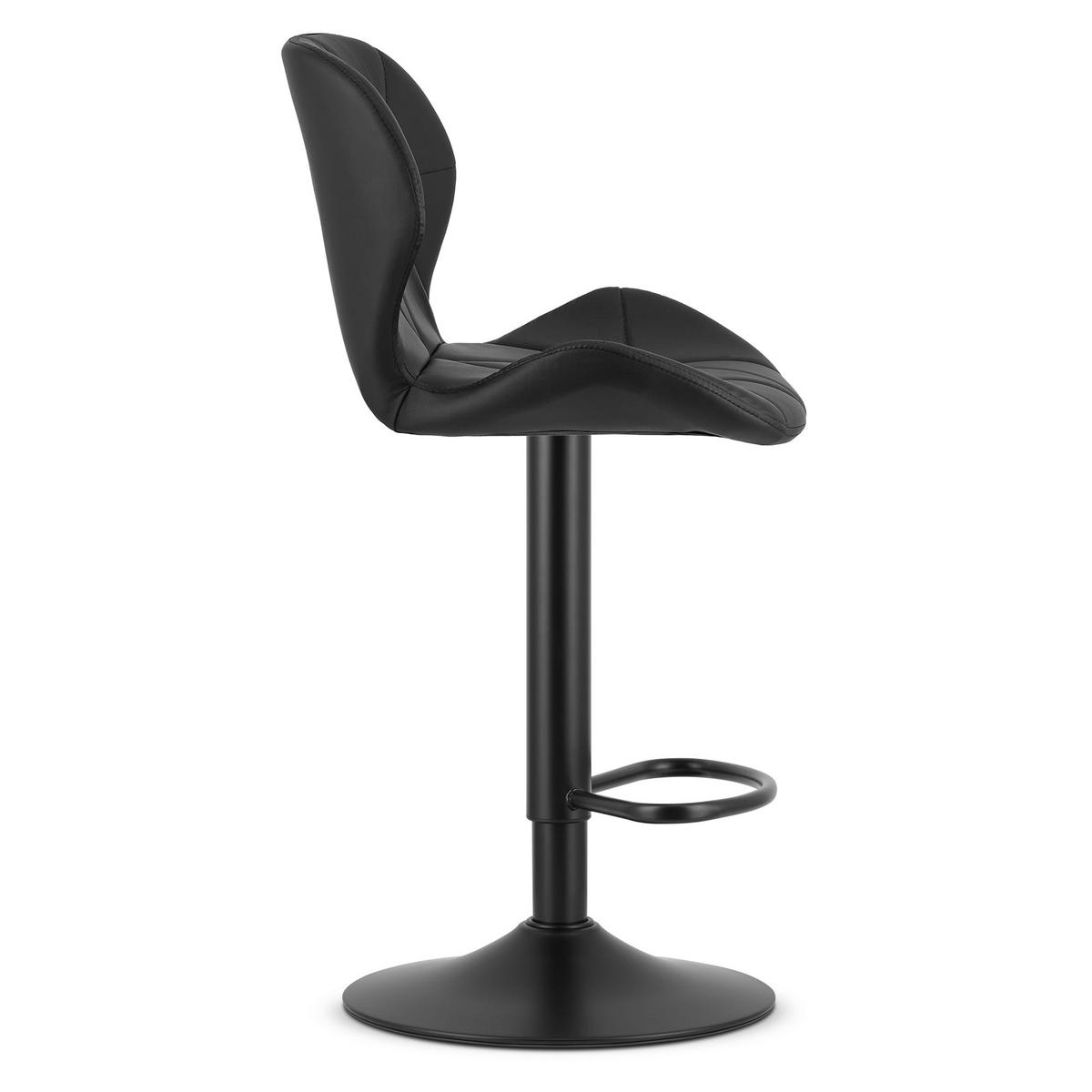 BARHOCKER 2-er Set WEST ECO schwarzer Sitz, schwarze Basis - Schwarz, Leder (46/111/48.5cm) - Valora