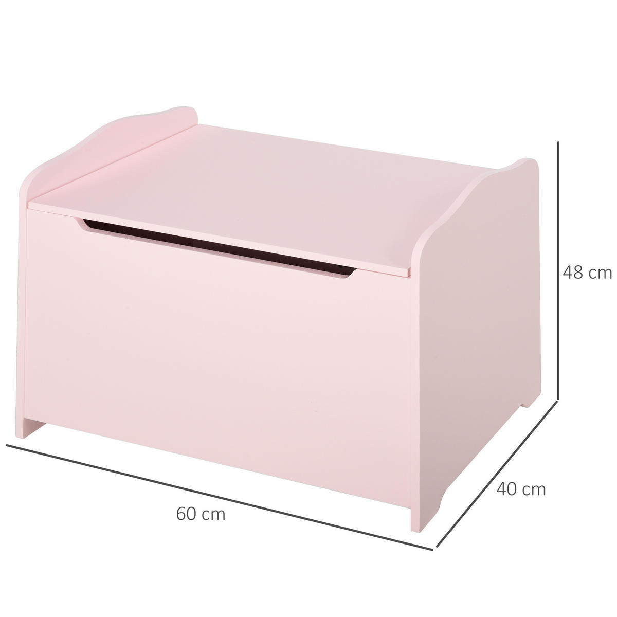SPIELZEUGTRUHE DE-17224 mit Gasdruckdämpfer, MDF Rosa - Pink, Metall (101.6/152.4cm) - ComfortXL