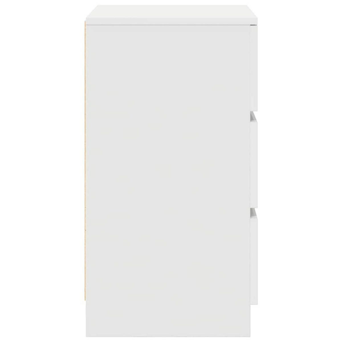 NACHTTISCH Mit 3 Schubladen Weiss 39/35/65 Cm - Weiß, Holzwerkstoff (35/65/39cm) - vidaXL