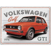 BLECHSCHILD 30/40 cm VW Golf GTI 1976 - Multicolor, Metall (40/30/0.2cm) - Nostalgic-Art