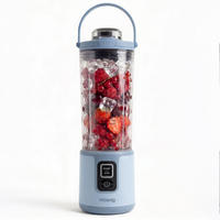 TRAGBARER kabelloser Mini-Mixer MOOTH16 in Blau - Blau, Metall (8.2/26.6/9.2cm) - HKoenig