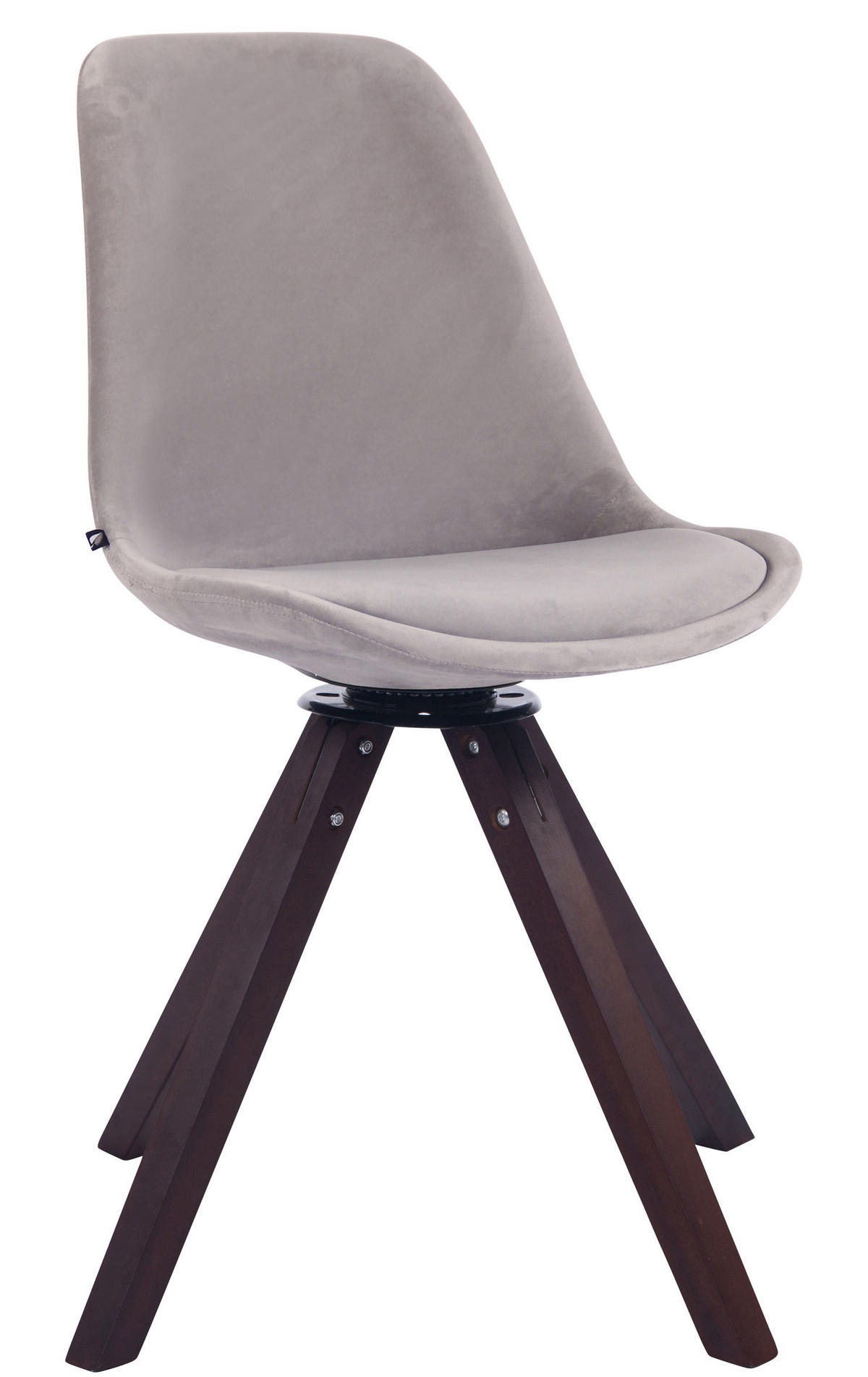 ESSZIMMERSTUHL Troll Samt, Gestell Buchenholz Square Walnuss Grau - Walnussfarben/Grau, Holz/Buchenholz (48/84/56cm) - TPFLiving