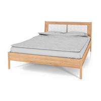 BETT MIT RATTANKOPFTEIL INA 90x220 Kernbuche - Creme, Holz (90/220cm) - byoak
