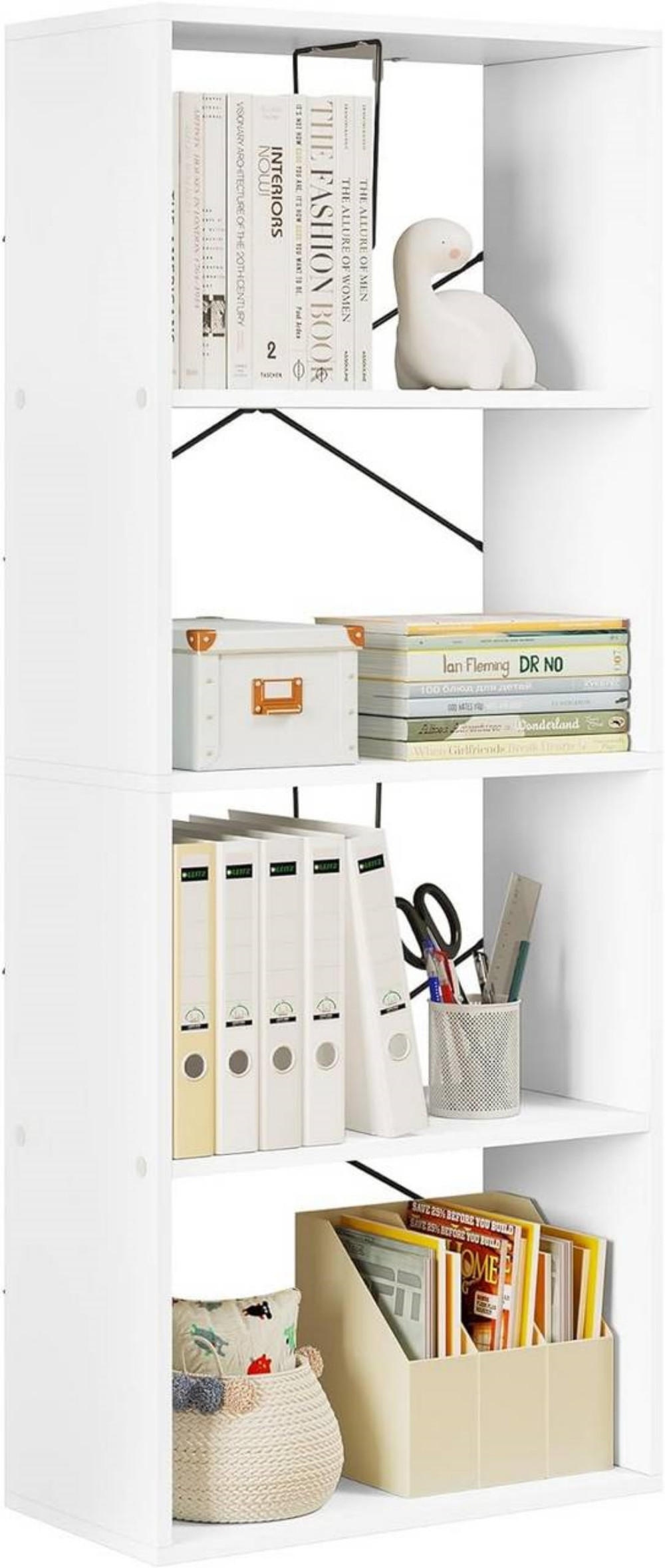 BÜCHERREGAL mit 4 Ebenen, Holzwerkstoff, Weiß - Weiß, Holzwerkstoff (60/149/30cm) - Woltu